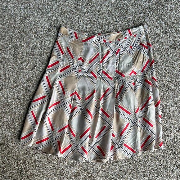 Iconic GAP Womens 100% Silk Plaid Pleated Skirt - Picture 4 of 4